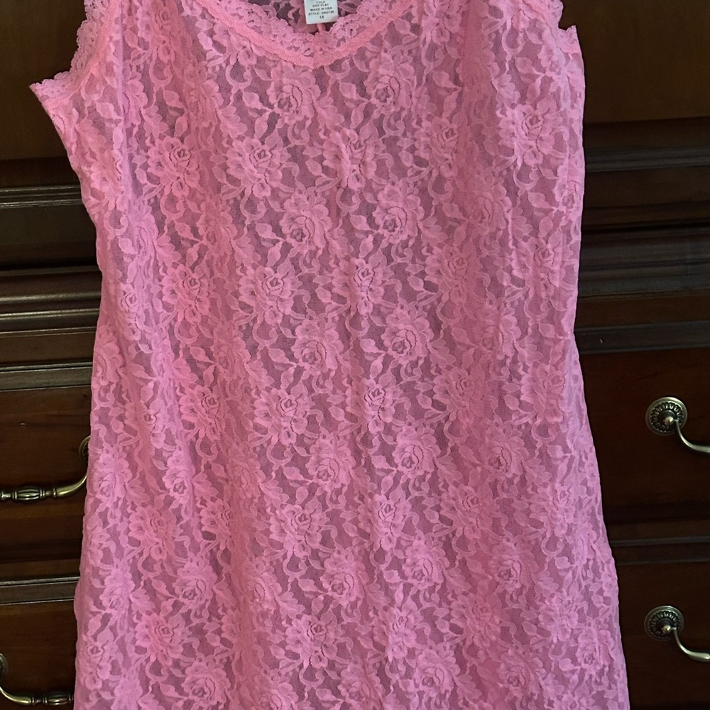 Hanky Panky Pink Lace Chemise 1X NWOT - Picture 2 of 4